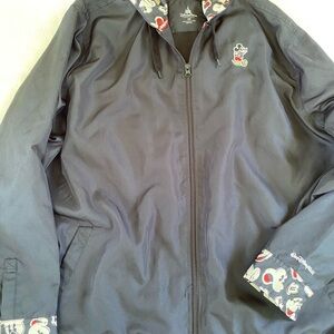 Disney Black Windbreaker with Emblematic Details